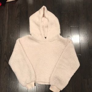 fluffy cropped sweatshirt